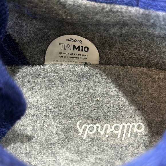 Allbirds Men's Tree Pipers Navy Blue Sneakers Men’s Size 10 - Picture 4 of 9